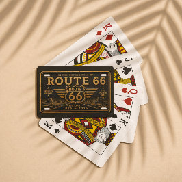 Vintage Route 66 Svart Guld Design Casinokort