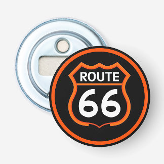 Vintage Route 66 Svart och Orange Flasköppnare