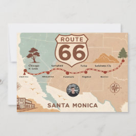 Vintage Route 66 USA-karta Julkort
