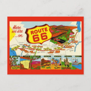 Vintage Route 66 Vykort