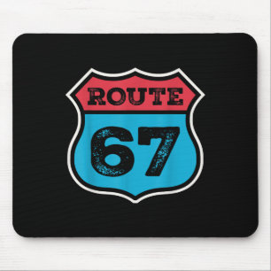Vintage Route 67 Sex Sju Meme 67-årsdag 80-tal  Musmatta