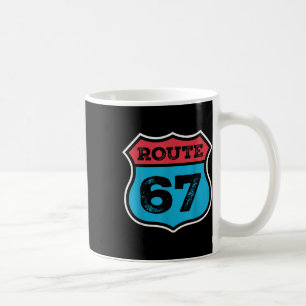 Vintage Route 67 Six Seven Meme 67-årsdag 80-tal Kaffemugg