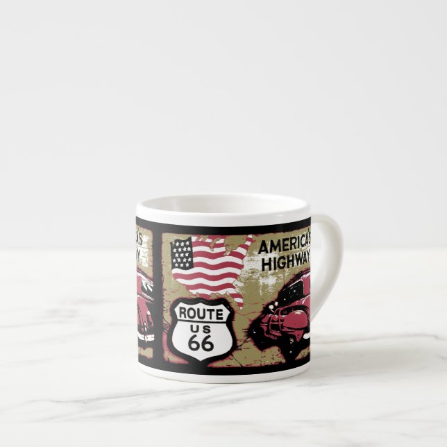 Vintage Route US 66 Espressomugg (Framsida höger)