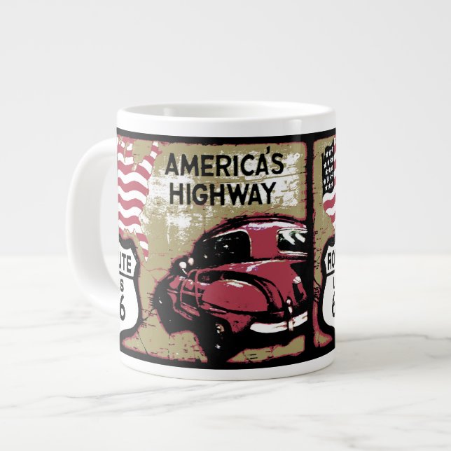 Vintage Route US 66 Jumbo Mugg (Framsida vänster)