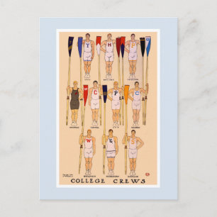 Vintage rowing 1908 College crews Vykort