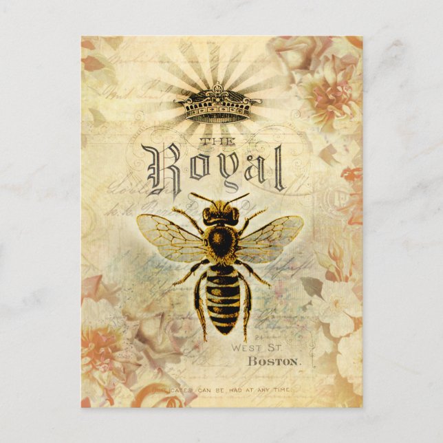 Vintage Royal Bee Vykort (Framsida)