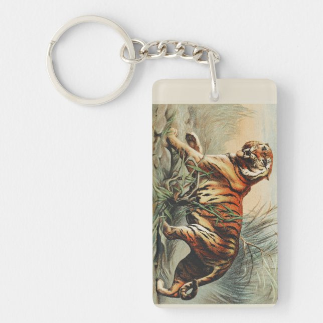 Vintage Royal Bengal Tiger Naturalistisk konsttryc (Framsidan)