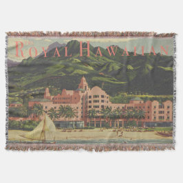 Vintage Royal Hawaiian Throw Blanket Filt