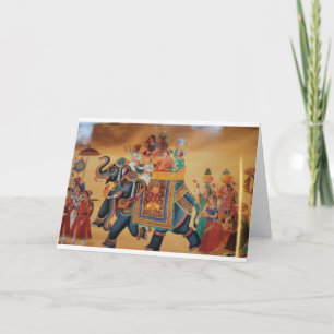 VINTAGE ROYAL INDIAN BRÖLLOP PROCESSIONSELEFANT KORT