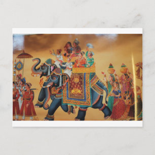 VINTAGE ROYAL INDIAN BRÖLLOP PROCESSIONSELEFANT VYKORT