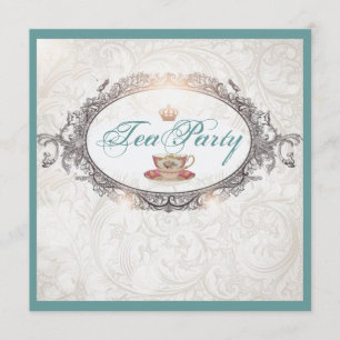 Vintage Royal Möhippa Tea Party-inbjudan Inbjudningar