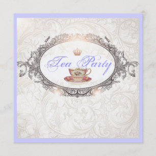 Vintage Royal Möhippa Tea Party-inbjudan Inbjudningar