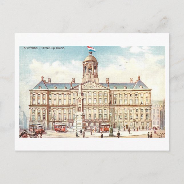 Vintage Royal Palace, Amsterdam Vykort (Framsida)