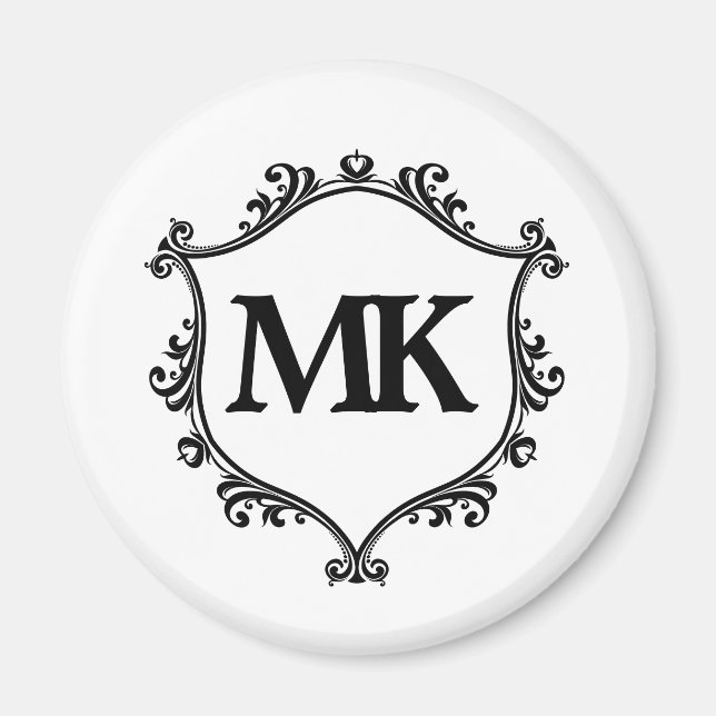 Vintage royal  personlig namn monogram magnet (Framsidan)