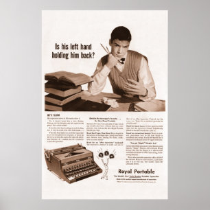 Vintage Royal Portable TypeWriter Ad från 1949 Poster