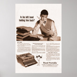 Vintage Royal Portable TypeWriter Ad från 1949 Poster