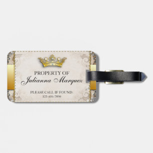 Vintage Royalty Egendom of Luggage Tag Bagagebricka