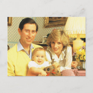 Vintage Royalty, prins Charles, Diana, William Vykort