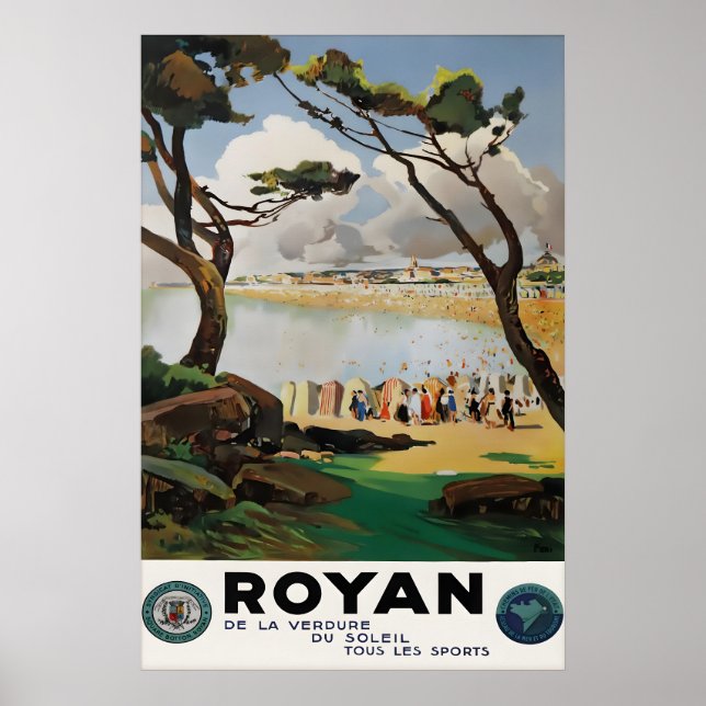 Vintage Royan reserematerial Affischtryck, Franska Poster (Framsidan)