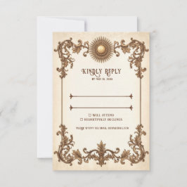 Vintage RSVP-kort Elegant svarskort för bröllop OSA Kort
