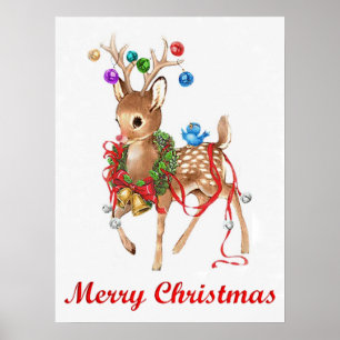 Vintage Rudolph God jul Poster