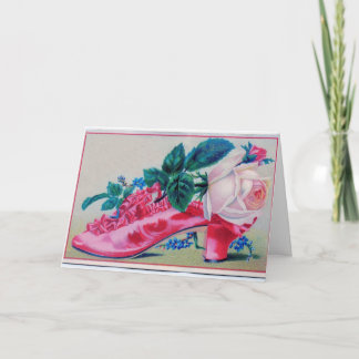 Vintage Ruffles Shoe Mors dag Card Tack Kort