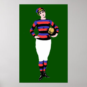 Vintage Rugby Art Print Poster