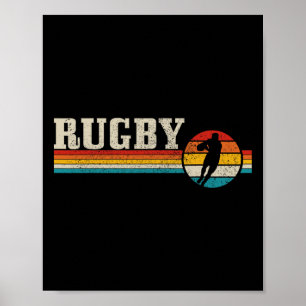 Vintage Rugby-spelare Sport Retro Män Pojkar Fotbo Poster
