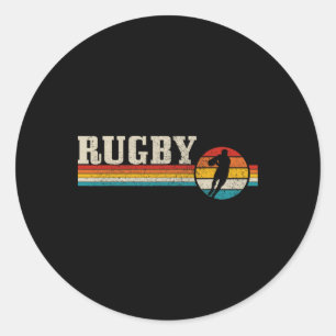 Vintage Rugby Spelare Sport Retro Män Pojkar Fotbo Runt Klistermärke