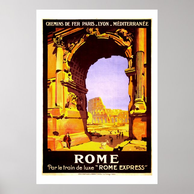 Vintage Ruins of Roma Italien Travel Poster (Framsidan)