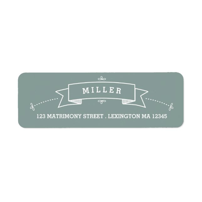 Vintage Rulla Bröllop adressetikett Returadress Etikett (Framsidan)