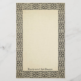 Vintage Rulla Gräns Parchment Personlig Brevpapper
