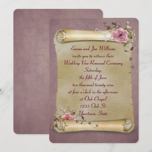 Vintage Rulla Vow Renewal Inbjudningar