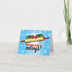 Vintage Rullstift bakning personlig jul Kort