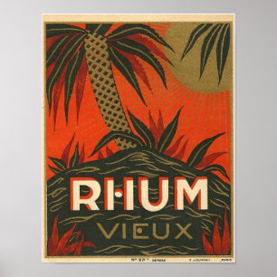 Vintage Rum-annonsering Poster