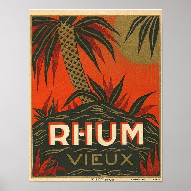 Vintage Rum-annonsering Poster (Framsidan)