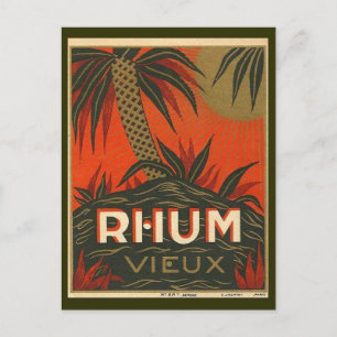 Vintage Rum-annonsering Vykort