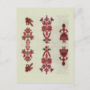 Vintage Rumänska broderier, traditionell utformnin Vykort
