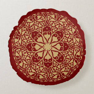 Vintage Rund Bohemisk Stil Ornament Kudde