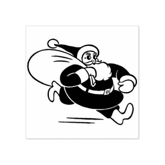 Vintage Running Jultomten Stämpel