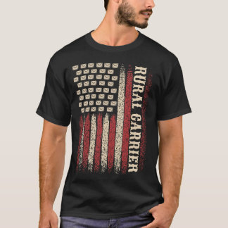 Vintage Rural Carrier USA Flag for Patriotic Mailm T Shirt