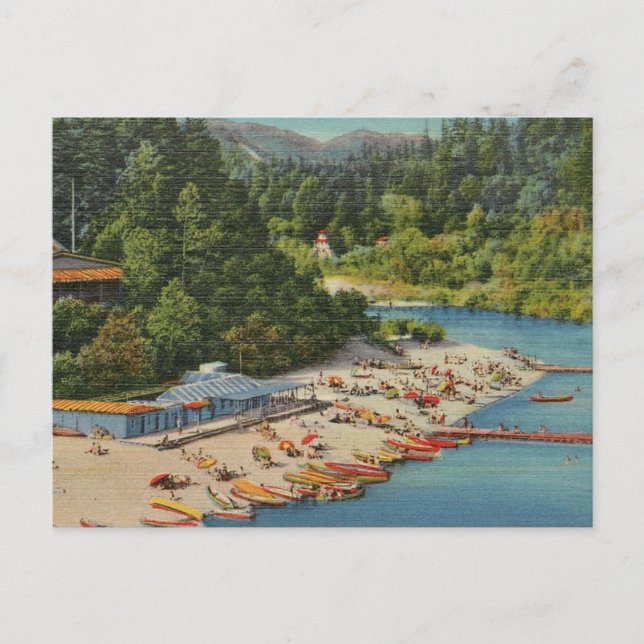 Vintage Russian River Beach vykort (Framsida)
