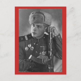 Vintage Russian Soldier Vykort