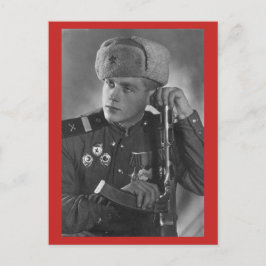 Vintage Russian Soldier Vykort