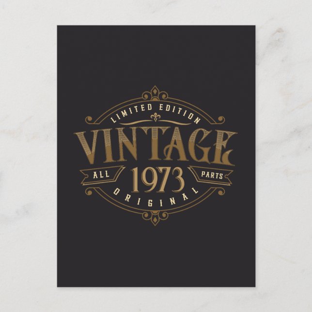 Vintage Rustic 1973  Vykort (Framsida)