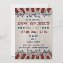 Vintage Rustic 4:e juli 2011 BQ-partiets inbjudnin