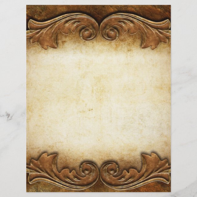 Vintage Rustic Antique Stil Letterhead Stationery (Framsida)