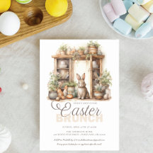Vintage Rustic Beige Påsk Brunch