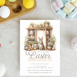 Vintage Rustic Beige Påsk Brunch Inbjudningar