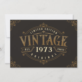 Vintage Rustic Birthday Inbjudningar